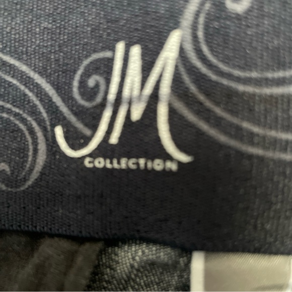 JM COLLECTION DARK WASH JEANS 12 FLAT FRONT STRETCH DENIM POCKETS STRAIGHT LEG - Picture 6 of 9